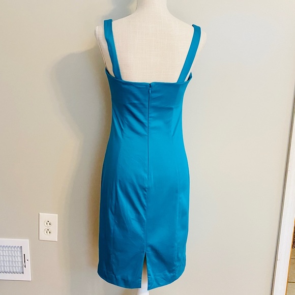 Calvin Klein Dress Teal Fitted Body-con Work to Play Career Stretches Women XS 2 - Picture 3 of 7